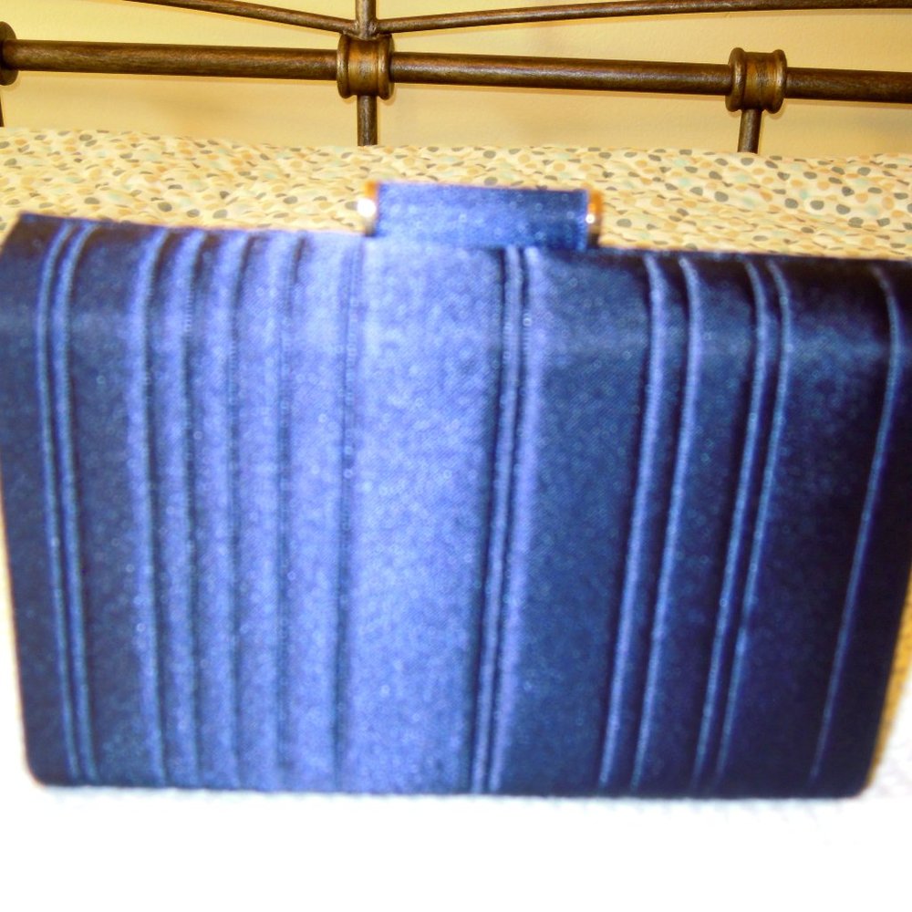 Derek Lam Navy Satin Clutch